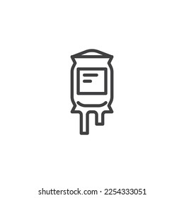 Icono de la línea de la bolsa de perfusión. signo de estilo lineal para concepto móvil y diseño web. Icono vectorial del contorno de perfusión IV. Símbolo, ilustración del logotipo. Gráficos vectoriales