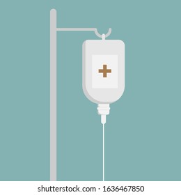 Infusion Bottle flat vector illustration. 