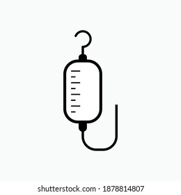 Infusion Icon. Intravenous Fluid, Iv Bag Symbol - Vector Logo Template.