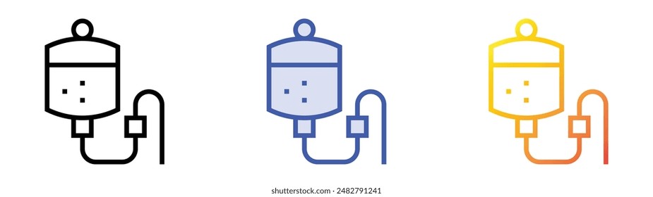 infusion icon. Linear, Blue Fill and Gradient Style Design Isolated On White Background