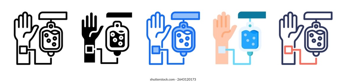 Icono de infusión Vector de estilo múltiple