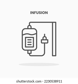 Estilo de línea de ilustración vectorial de icono de perfusión. Gran diseño para web, aplicación y más. Estroque editable y píxel perfecto.