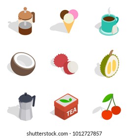Infusion icons set. Isometric set of 9 infusion vector icons for web isolated on white background