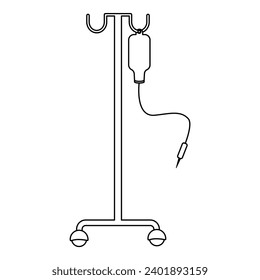 Infusion line art. Vector illustration with healthcare theme and line art vector style. Editable vector element.