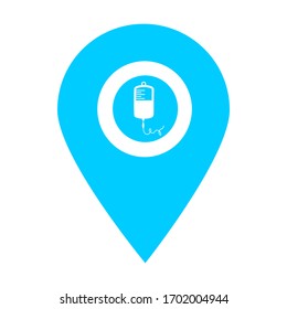 Infusion location map pin icon. Element of map point for mobile concept and web apps. Icon for website design and development, app development. Premium hospital, clinic, pharmacy icon sign