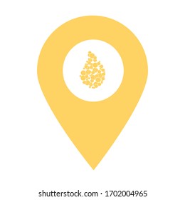 Icono del pin del mapa de localización de la perfusión. Elemento de punto de mapa para concepto móvil y aplicaciones web. Icono para el diseño y desarrollo de sitios web, desarrollo de aplicaciones. Señal de icono de hospital, clínica y farmacia Premium