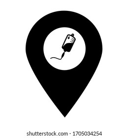 Infusion location map pin icon. Element of map point for mobile concept and web apps. Icon for website design and development, app development. Premium hospital, clinic, pharmacy icon sign