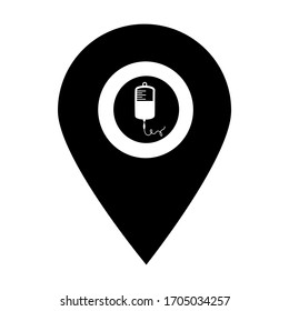 Infusion location map pin icon. Element of map point for mobile concept and web apps. Icon for website design and development, app development. Premium hospital, clinic, pharmacy icon sign
