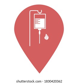 Infusion location map pin icon. Element of map point for mobile concept and web apps. Icon for website design and development, app development. Premium hospital, clinic, pharmacy icon sign