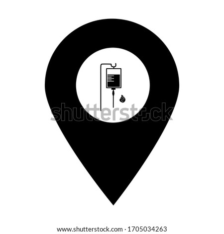 Infusion location map pin icon. Element of map point for mobile concept and web apps. Icon for website design and development, app development. Premium hospital, clinic, pharmacy icon sign