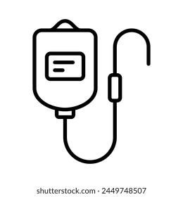 Design der Vektorgrafik der Icon-Linie für Infusionsmedizin
