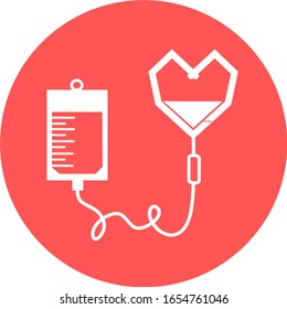 Infusion in red circle Icon. 