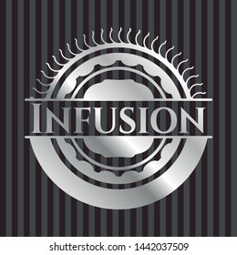 Infusion silvery badge or emblem. Vector Illustration. Mosaic.