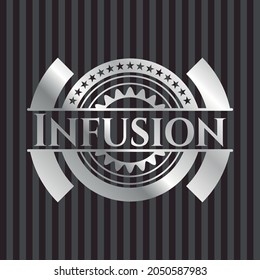 Infusion silvery badge or emblem. Vector Illustration. Mosaic. 