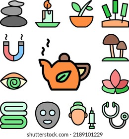 Infusion tea icon in a collection with other items