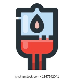 Infusion Vector Filled Line Icon 32x32 Pixel Perfect. Editable 2 Pixel Stroke Weight. Colorful Medical Health Icon for Website Mobile App Presentation