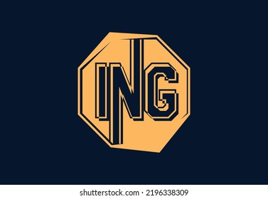 ING letter logo and icon design template