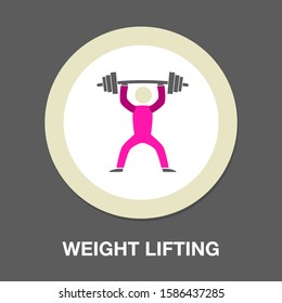 ing weights icon. flat illustration of lifting weights vector icon for web