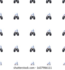 In-game Advertising icon pattern seamless isolated on white background. Editable flat In-game Advertising icon. In-game Advertising icon pattern for web and mobile.