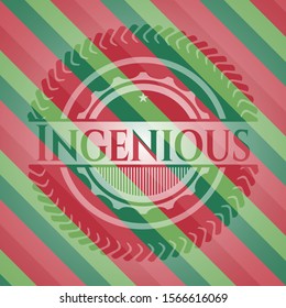 Ingenious christmas badge background. Vector Illustration. Detailed.