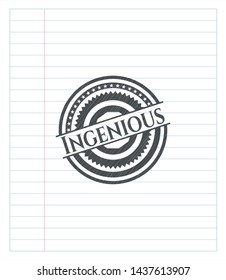 Ingenious emblem with pencil effect. Vector Illustration. Detailed.