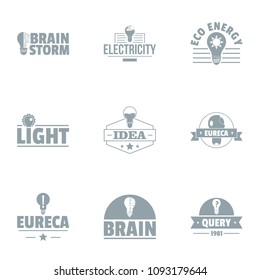 Ingenious idea logo set. Simple set of 9 ingenious idea vector logo for web isolated on white background