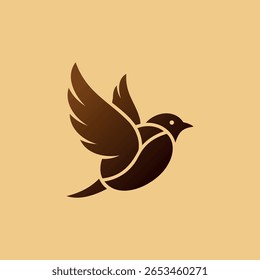 An ingenious and organic logo featuring a stylized bird integrated seamlessly into the shape of a coffee seed or bean. 