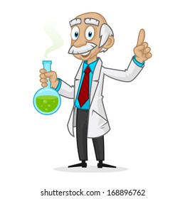 Ingenious professor holding tube