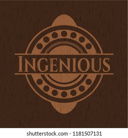 Ingenious realistic wooden emblem