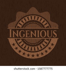 Ingenious wood icon or emblem. Vector Illustration.