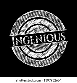 Ingenious written with chalkboard texture. Vector Illustration. Detailed.