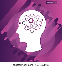 Ingenuity icon concept in the human brain