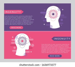 Ingenuity icon concept with human head