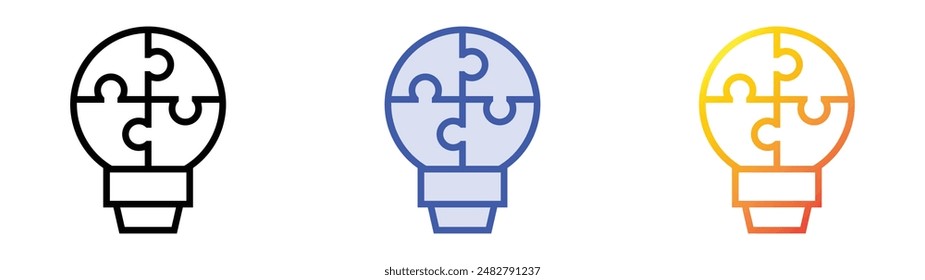 ingenuity icon. Linear, Blue Fill and Gradient Style Design Isolated On White Background