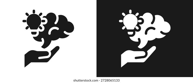 Ícone Do Ingenuity Definir Glifo Em Plano De Fundo Branco E Preto