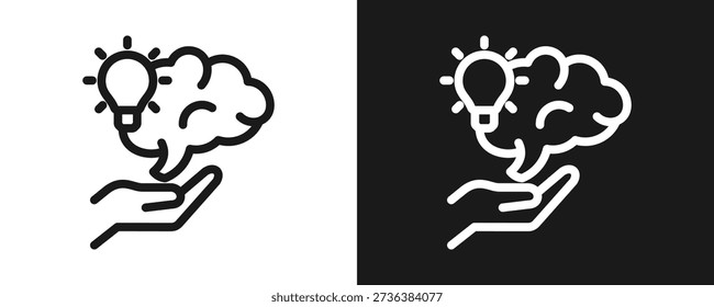 Ingenuity Icon Set Outline In White And Black Background