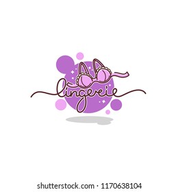 ingerie, lady bra and lettering composition for your underwear company