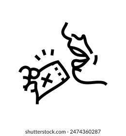 ingestion harmful substances line icon vector. ingestion harmful substances sign. isolated contour symbol black illustration