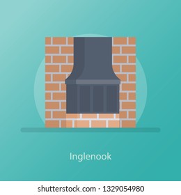 Inglenook, Flat Vector Icon.