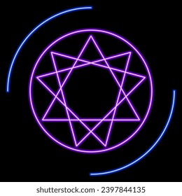 inglism neon sign, modern glowing banner design, colorful modern design trends on black background. Vector illustration.
