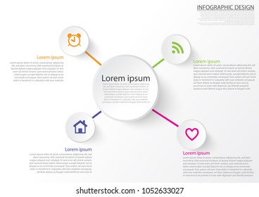 Ingographic Presentation Origami Style With 5 Circle,4 Options,4 Steps