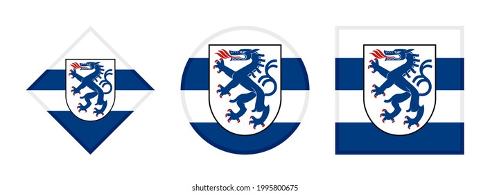Ingolstadt flag icon set isolated on white background
