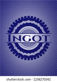 Ingot badge with denim background