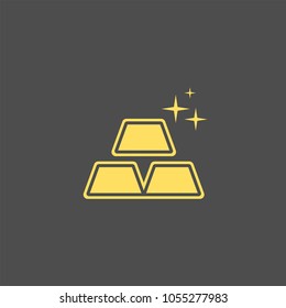 Ingot flat vector icon. Golden bar flat vector icon