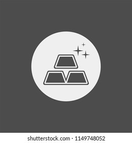 Ingot flat vector icon. Golden bar flat vector icon