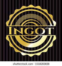 Ingot golden emblem. Vector Illustration. Detailed.