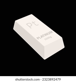 Ingot of platinum. Vector. An illustration of a valuable metal weighing 1 kilogram. Ingot grade 99 percent. Icon for banking website or investment app. Financial instrument of savings.