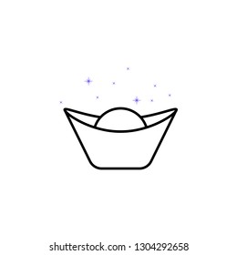 Ingot, scene, China culture icon. Element of China culture icon. Thin line icon for website design and development, app development.