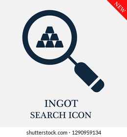 Ingot search icon. Editable Ingot search icon for web or mobile.