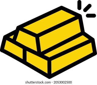 ingot vector colour line icon